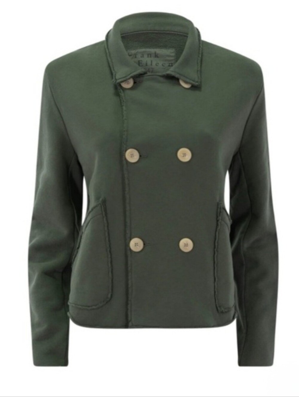 Frank & Eileen Double-Breasted Olive Green Jacket